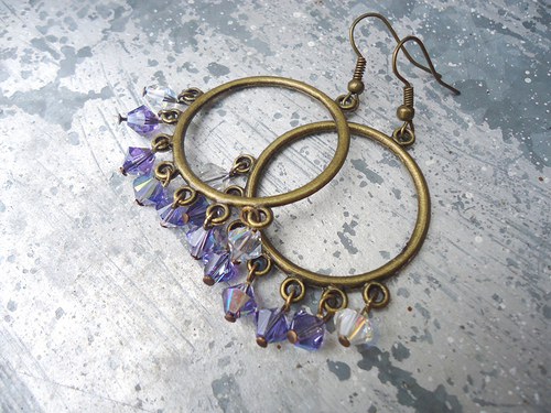 Kruhy levandulové Swarovski — foto 2