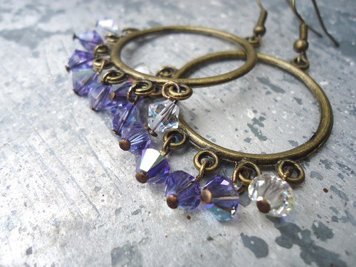 Kruhy levandulové Swarovski — foto 3