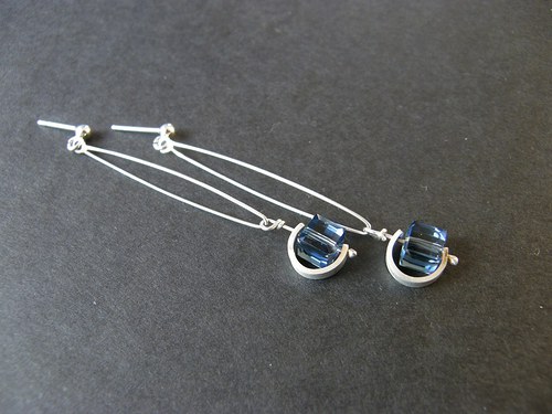 Náušnice Denim Cube — foto 2