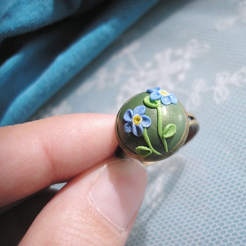 AKCE99,- Prstýnek Flower Button - Myosotis — foto 4
