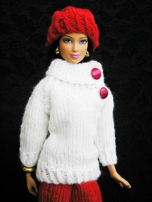 Červeno-bílý komplet pro Barbie — foto 2