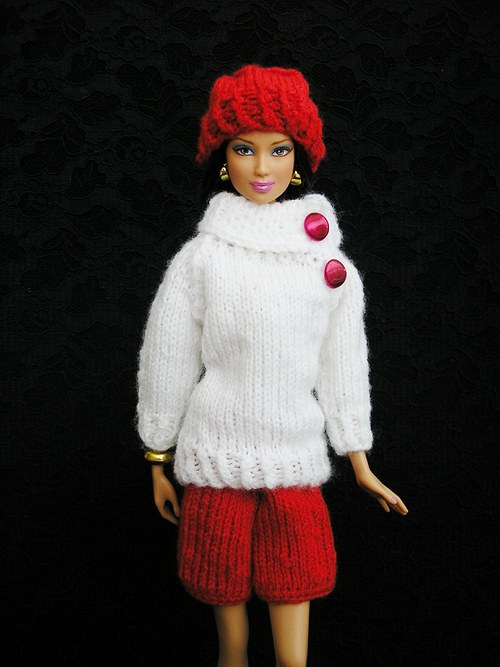 Červeno-bílý komplet pro Barbie — foto 4