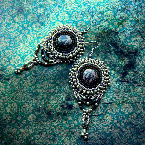Boucles d'oreilles avec Rhodonite — foto 2