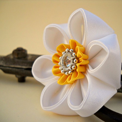Kanzashi spona/brož Narcis — foto 4