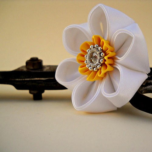Kanzashi spona/brož Narcis — foto 5