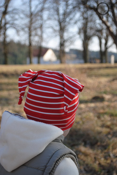 Dětská čepice červená, roky 2-4 roky — foto 4