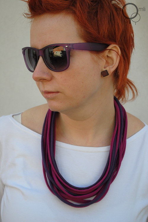 Náhrdelník lila fialový — foto 2