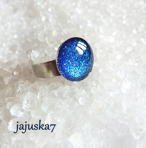 Sparkle prstýnek kulatý 12 mm *MODRÁ* — foto 3