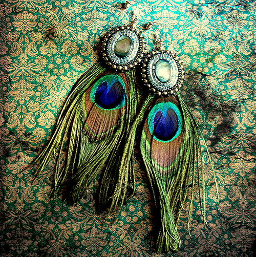 Boucles d'oreille de paon — foto 3
