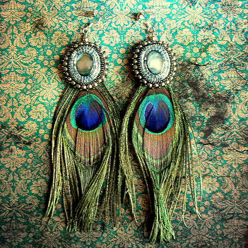 Boucles d'oreille de paon — foto 4