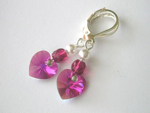 Swarovski náušnice Fuchsia AB — foto 2