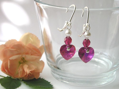 Swarovski náušnice Fuchsia AB — foto 4