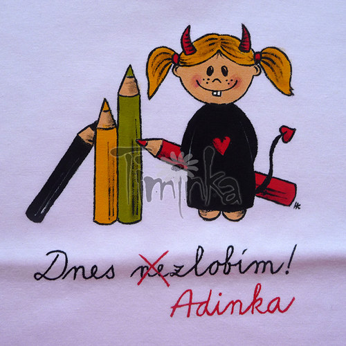 Malované tričko "čertík dnes NEzlobím" — foto 4