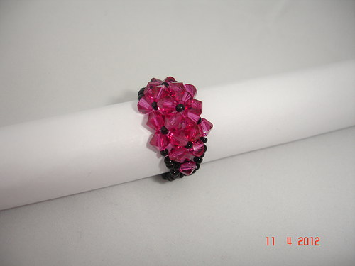 Prsten Swarovski barva Fuchsia — foto 2