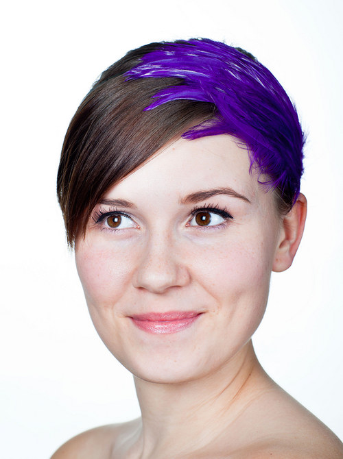 Čelenka peříčková "Purple" — foto 2