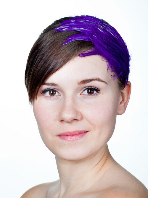Čelenka peříčková "Purple" — foto 3