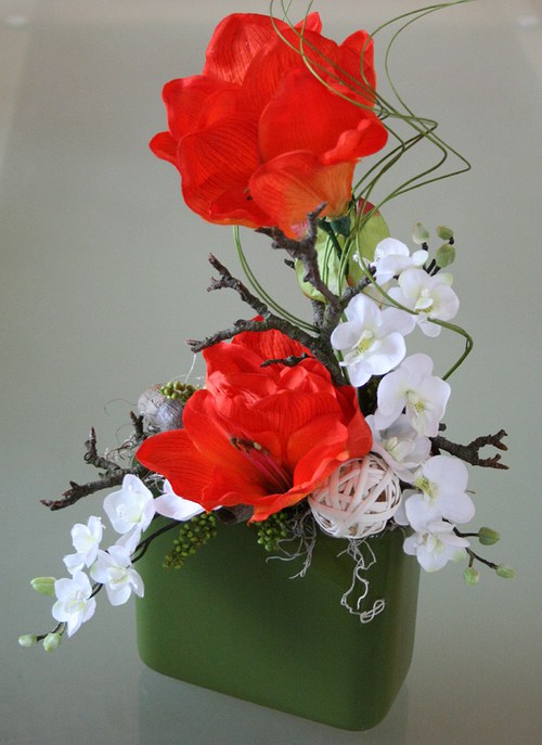 Celoroční dekorace - Amarylis s orchidejemi — foto 2