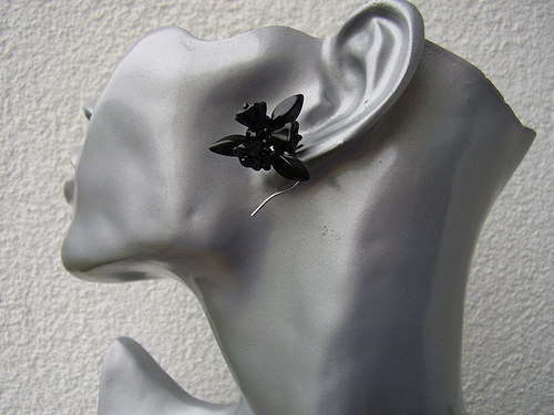 Náušnice Blooming flower black — foto 3