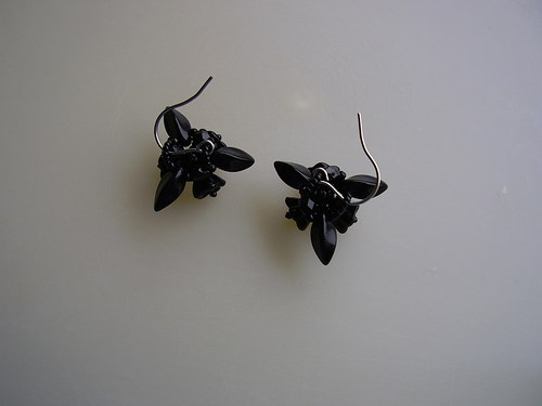 Náušnice Blooming flower black — foto 4