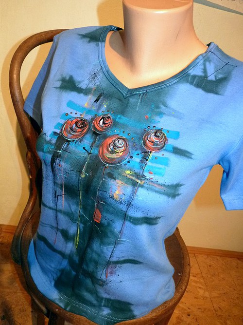 Triko "drobné kytiČky", L (XL) — foto 2