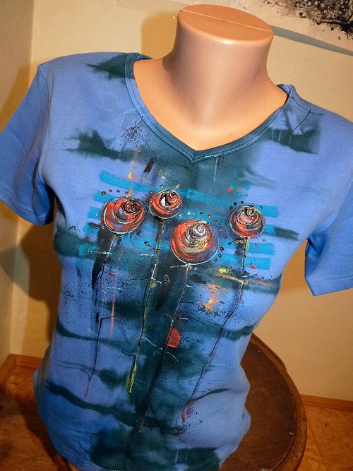 Triko "drobné kytiČky", L (XL) — foto 3