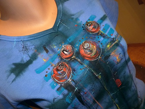 Triko "drobné kytiČky", L (XL) — foto 4