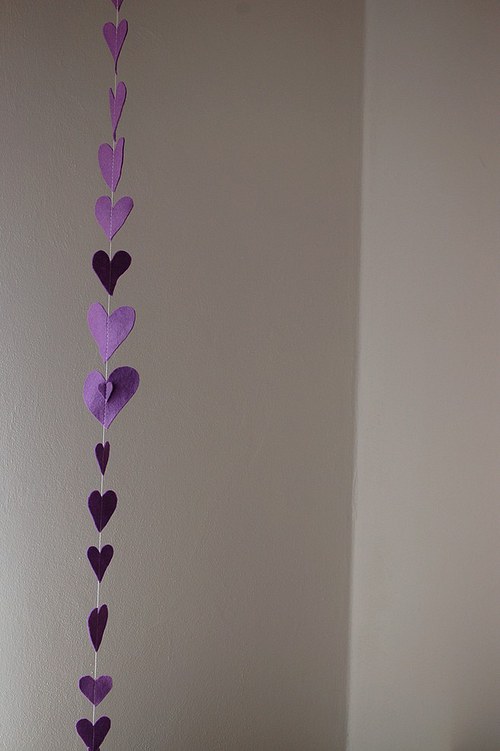 Svatební srdíčka fialová — foto 2