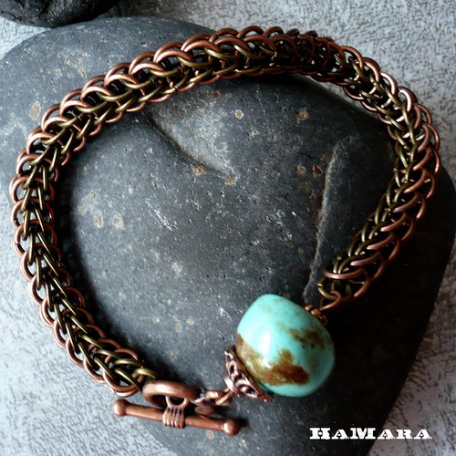 Persian bronze & tyrkys - náramek — foto 2