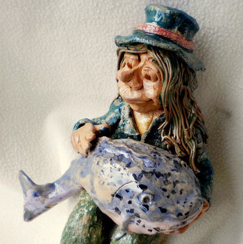 Vodník Heřmánek 22cm,se sumcem — foto 2