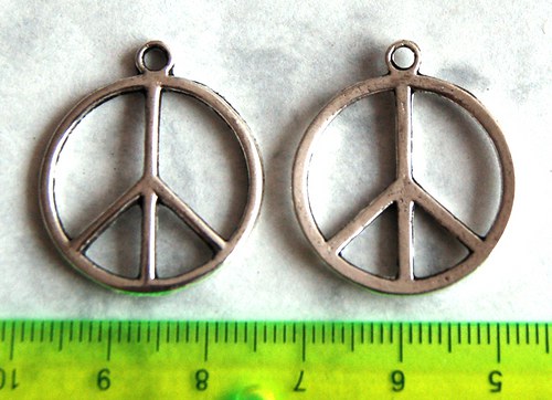 Stříbrný symbol peace - 1ks — foto 3