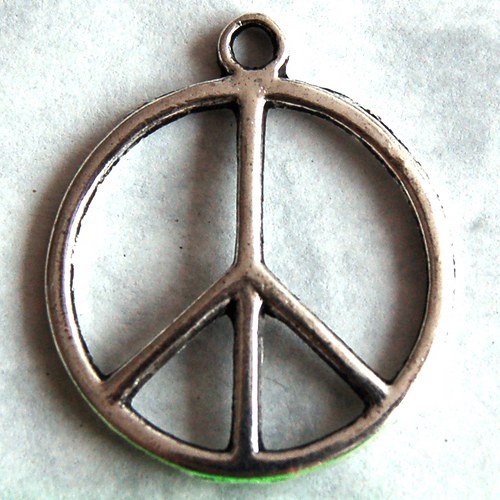 Stříbrný symbol peace - 2ks — foto 3