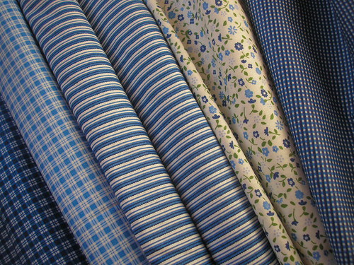 Látka - metráž - PATCHWORK - modrý + zelený — foto 4