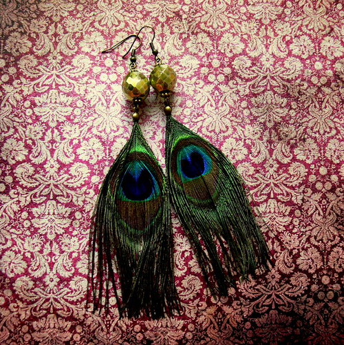 Boucles d'oreille de paon — foto 2