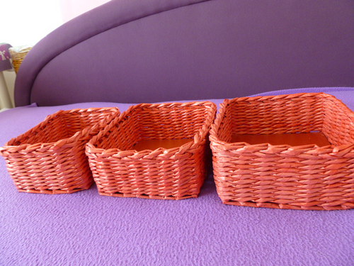 Červené košíky do kuchyně - set 3 ks — foto 3