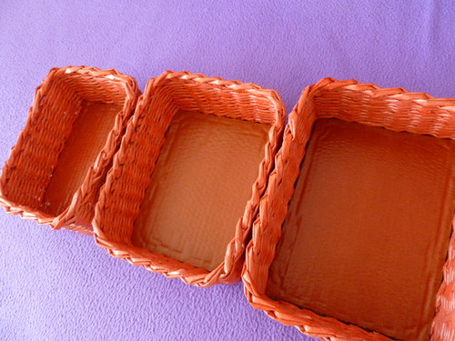 Červené košíky do kuchyně - set 3 ks — foto 4
