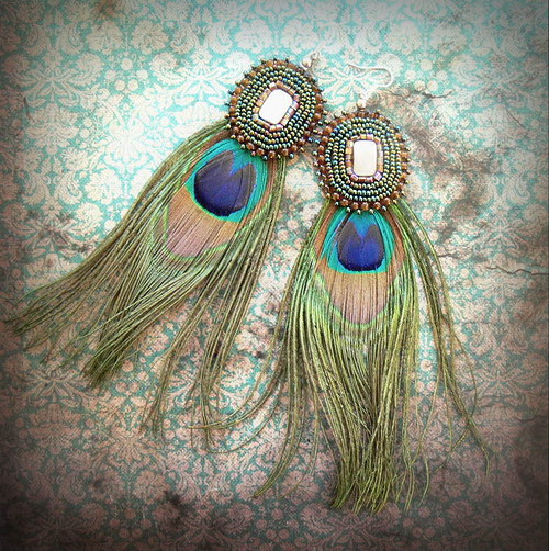 Boucles d'oreille de paon — foto 2