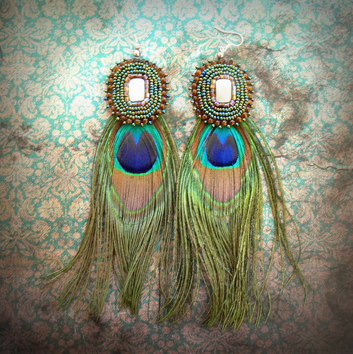 Boucles d'oreille de paon — foto 3