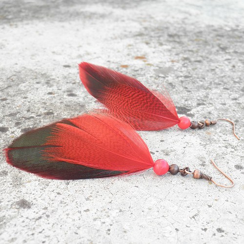 Passion II.- peříčkové náušnice — foto 2