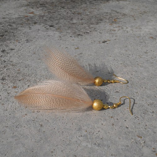 Gold- peříčkové náušnice — foto 2