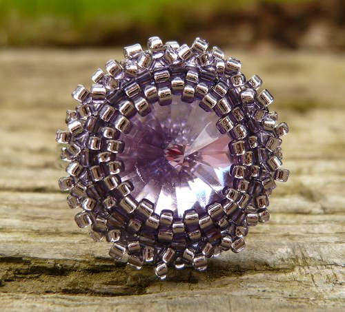 Swarovski rivoli - prstýnek violet — foto 2
