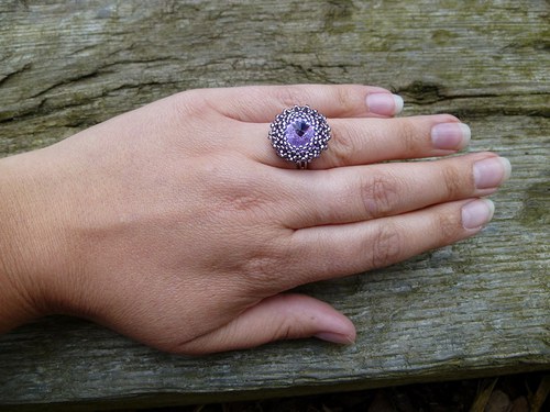 Swarovski rivoli - prstýnek violet — foto 3