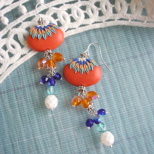 Náušnice Flower Button ETNO - Nšo-či — foto 2