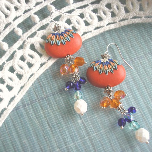 Náušnice Flower Button ETNO - Nšo-či — foto 3