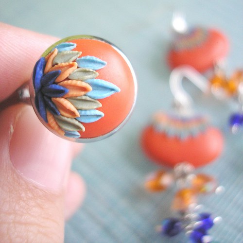 Náušnice Flower Button ETNO - Nšo-či — foto 6