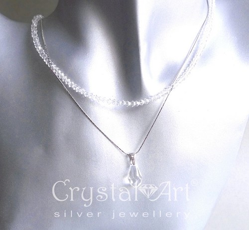 Strieborný so slzičkou Swarovski — foto 3