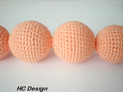 Háčkované kuličky, sada 4ks, oranžová — foto 2