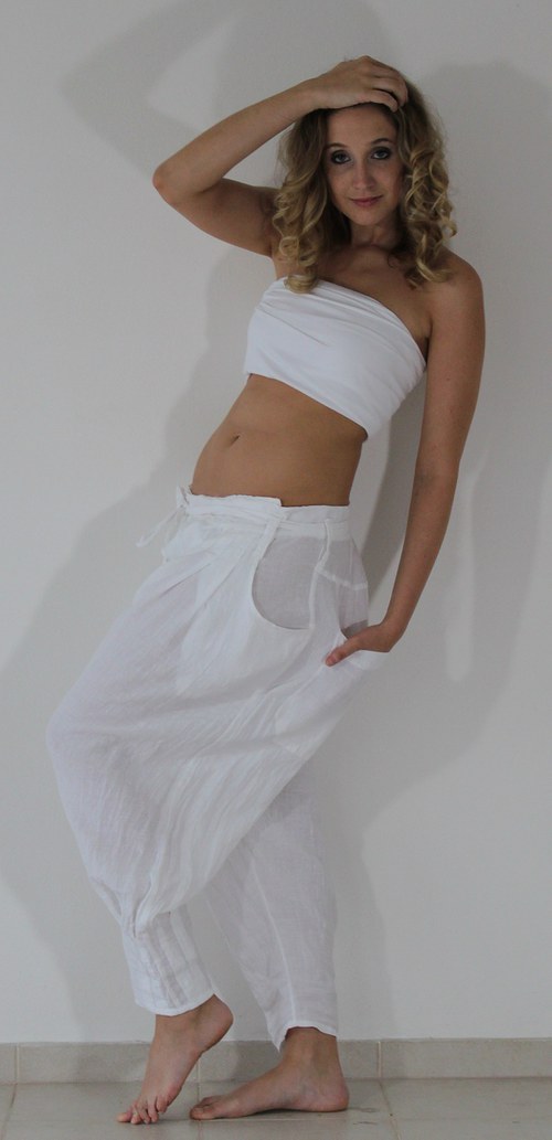Unisex lněné kalhoty — foto 4