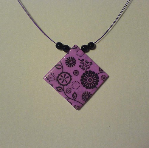 FIMO Black & violet flowers — foto 2