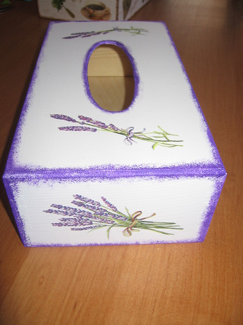 Krabice na kapesníky - Levandulová — foto 2