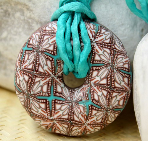 Hnědotyrkysový... donut — foto 5